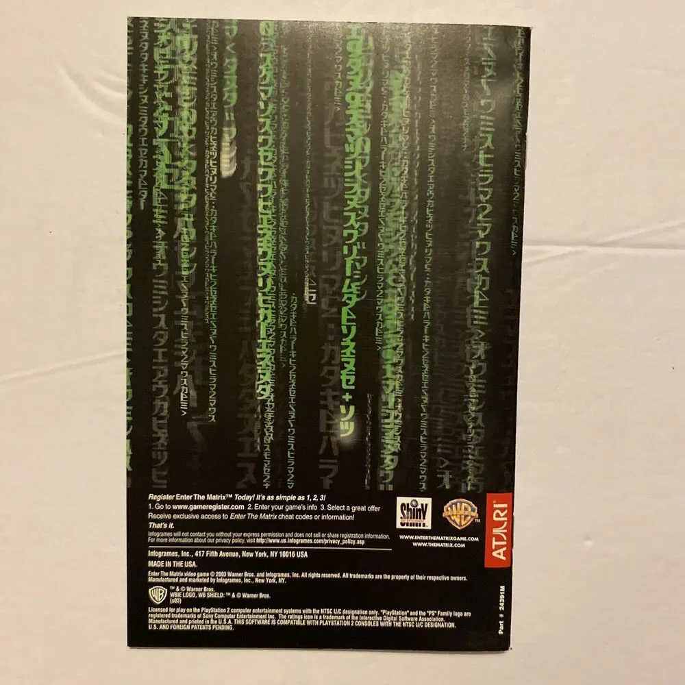 Enter the Matrix (Sony PlayStation 2, 2003) Complete with Manual